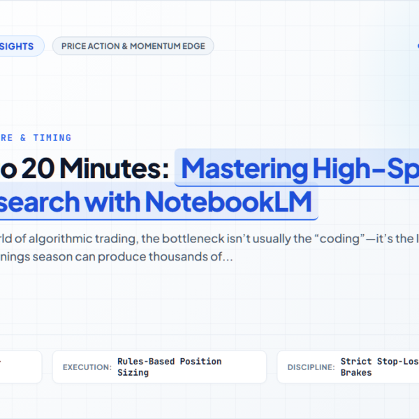 10 Hours to 20 Minutes: Mastering High-Speed Quant Research with NotebookLM