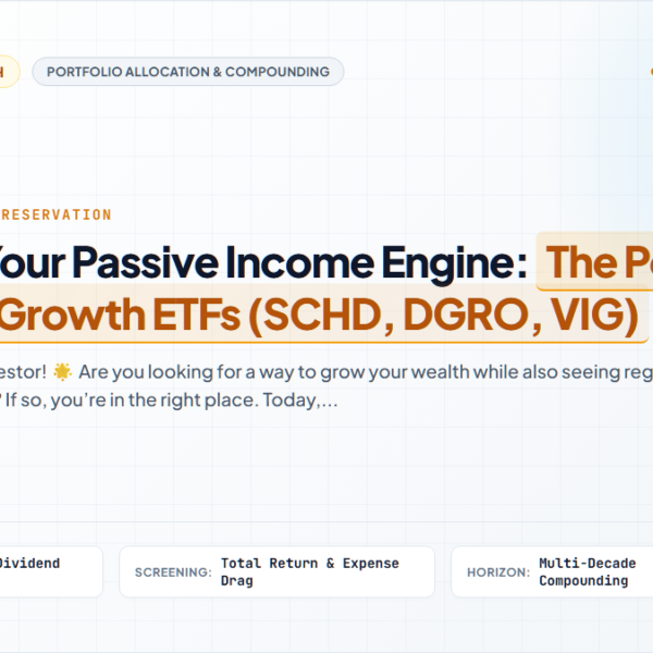 Building Your Passive Income Engine: The Power of Dividend Growth ETFs (SCHD, DGRO, VIG)