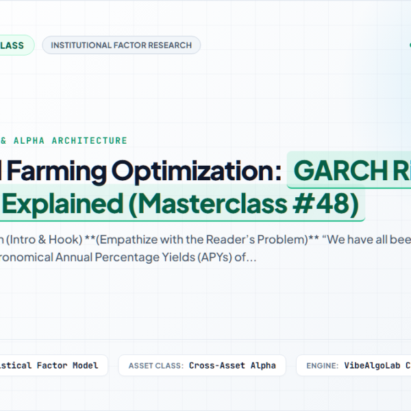 DeFi Yield Farming Optimization: GARCH Risk Modeling Explained (Masterclass #48)