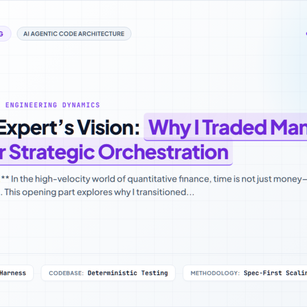 [Vibe Coding Series #1] Financial Expert’s Vision: Why I Traded Manual Syntax for Strategic Orchestration