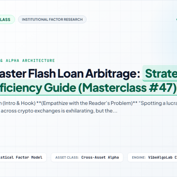 How to Master Flash Loan Arbitrage: Strategic Capital Efficiency Guide (Masterclass #47)
