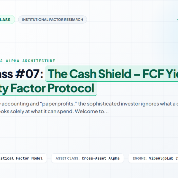 Masterclass #07: The Cash Shield – FCF Yield & The Quality Factor Protocol