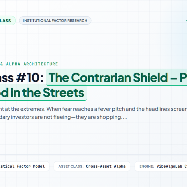 Masterclass #10: The Contrarian Shield – Profiting from Blood in the Streets