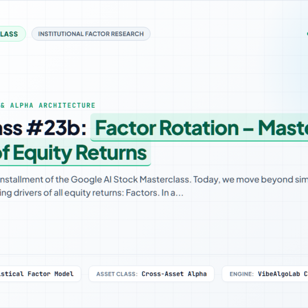 Masterclass #23b: Factor Rotation – Mastering the DNA of Equity Returns