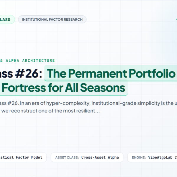 Masterclass #26: The Permanent Portfolio – Building a Fortress for All Seasons