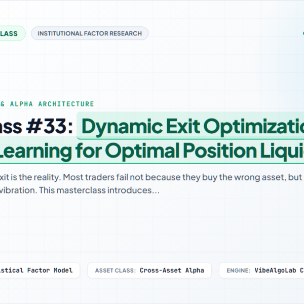 Masterclass #33: Dynamic Exit Optimization – Machine Learning for Optimal Position Liquidations