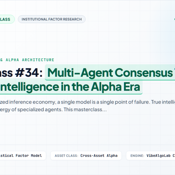 Masterclass #34: Multi-Agent Consensus Trading – Swarm Intelligence in the Alpha Era