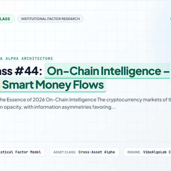 Masterclass #44: On-Chain Intelligence – Analyzing Smart Money Flows