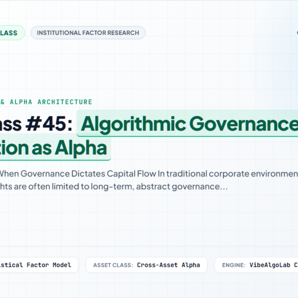 Masterclass #45: Algorithmic Governance – Participation as Alpha