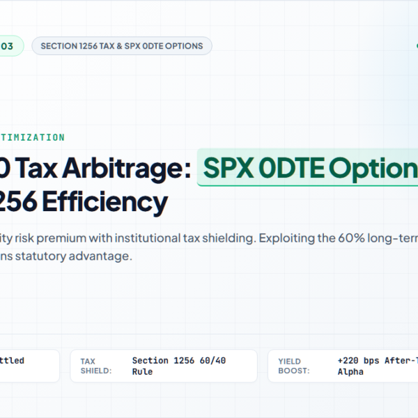 [Legacy Renewal #03] The 60/40 Tax Arbitrage: Exploiting SPX 0DTE Options, Section 1256 Contracts & Gamma Scalping