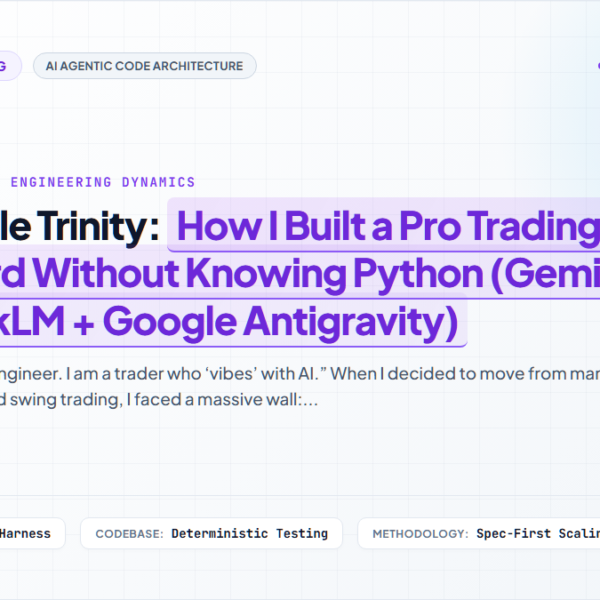 The Google Trinity: How I Built a Pro Trading Dashboard Without Knowing Python (Gemini + NotebookLM + Google Antigravity)