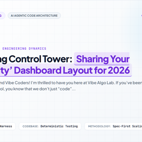 The Trading Control Tower: Sharing Your ‘Antigravity’ Dashboard Layout for 2026